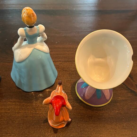 Vintage Disney Japan Figurine Set Bundle Belle Chip Cinderella Prince Musical - Picture 7 of 17